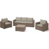 Комплект мебели CALIFORNIA SET (Калифорния сет) коричневый из пластика под фактуру искусственного ротанга