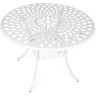 Стол обеденный серии SEDONA (Седона) размером D105 белого цвета из литого алюминия