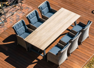 Комплект мебели ТЕРАМО обеденная группа на 6 персон со столом 250х100 из плетеного искусственного ротанга