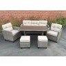 Комплект мебели ДЖУМИ бежево-серый на 7 персон с местом для хранения подушек