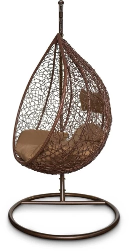 Кресло подвесное КМ-0001 (среднее) коричневое плетеное