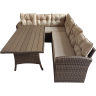 Комплект мебели угловой АЛБАНИЯ коричневый на 5 персон с местом для хранения подушек