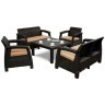 Комплект мебели YALTA COMPANY KVATRO SET (Ялта) темно коричневый из пластика под иск. ротанг