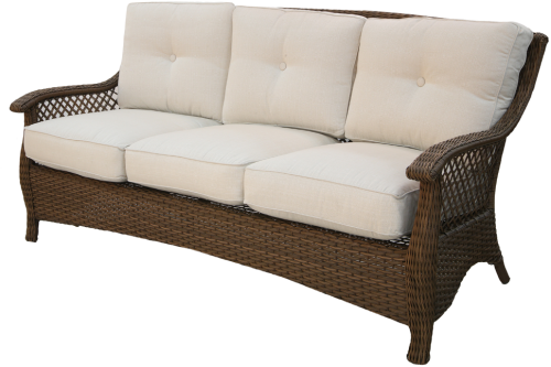 Лаунж зона серии AGIO VERANDA на 7 персон цвет коричневый с трехместным диваном из плетеного искусственного ротанга