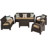 Комплект мебели YALTA COMPANY SET (Ялта) темно коричневый из пластика под иск. ротанг