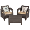 Комплект мебели YALTA COMPANY SET (Ялта) темно коричневый из пластика под иск. ротанг