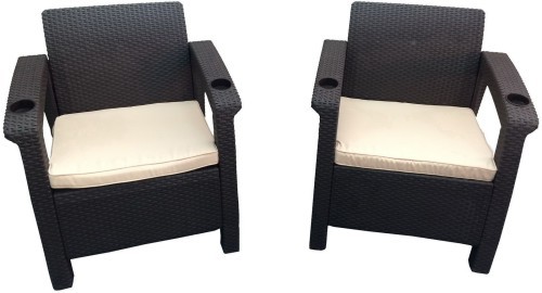 Комплект мебели YALTA L-LARGE DUO SET (Ялта) темно коричневый из пластика под иск. ротанг