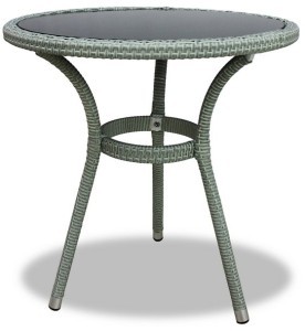 Стол серии LOTUS (Лотус) круглый D70 светло серый из искусственного ротанга