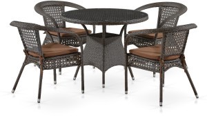 Комплект мебели MONIKA (Моника) T220CT/Y32A коричневый со столом D96 на 4 персоны из искусственного ротанга