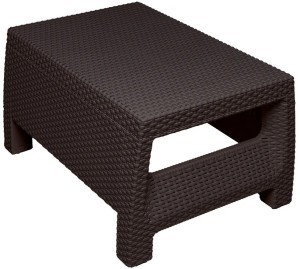Столик журнальный YALTA SMALL TABLE (Ялта) темно коричневый из пластика под искусственный ротанг