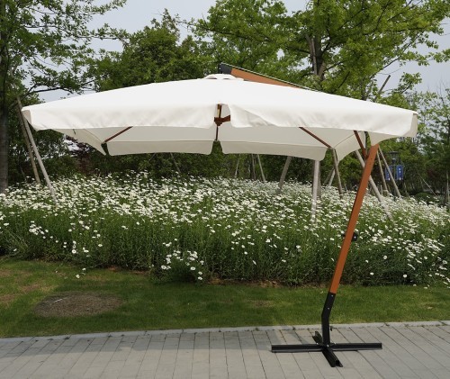 Садовый зонт Garden Way SLHU010 (Гарден вэй) цвет зеленый для кафе с боковой деревянной опорой