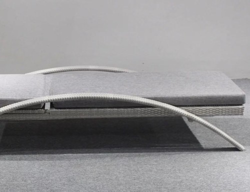 Шезлонг лежак серии MORENA (Морена) серого цвета из плетеного искусственного ротанга