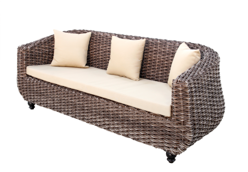 Лаунж зона серии DERONG ANTALYA на 5 персон с трехместным диваном цвет коричневый из плетеного искусственного ротанга