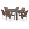Комплект мебели серии VENTURA BROWN (Вентура) на 6 персоны со столом 150х85 из плетеного искусственного ротанга