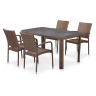 Комплект мебели серии VENTURA BROWN (Вентура) на 4 персоны со столом 150х85 из плетеного искусственного ротанга
