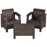 Комплект мебели YALTA BALCONY (Ялта) темно коричневый из пластика под искусственный ротанг