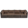 Комплект мебели обеденный угловой ЛАГУНА коричневый на 6-7 персон со столом 160х90 из искусственного ротанга