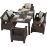 Комплект мебели YALTA FAMILY 6 SET (Ялта) темно коричневый из пластика под искусственный ротанг