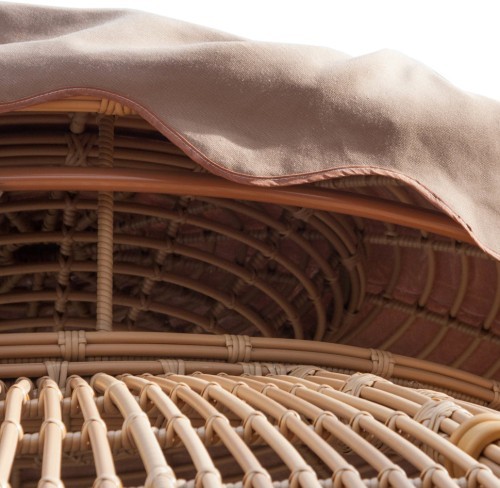 Лаунж зона SHAMANA (Шамана) на 9 персон с шатром и деревянным полом из плетеного искусственного ротанга