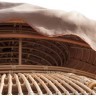 Лаунж зона SHAMANA (Шамана) на 9 персон с шатром и деревянным полом из плетеного искусственного ротанга