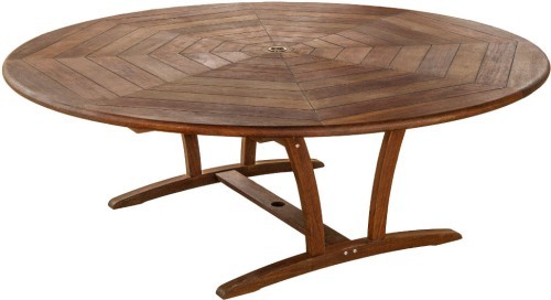 Стол обеденный серии JANDA коричневого цвета D210 см из дерева мербау