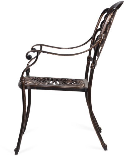 Кресло обеденное серии FENIX (Феникс) бронзового цвета из литого алюминия