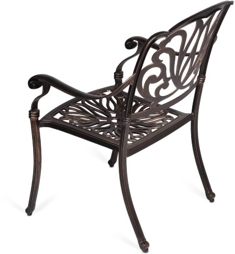 Кресло обеденное серии FENIX (Феникс) бронзового цвета из литого алюминия