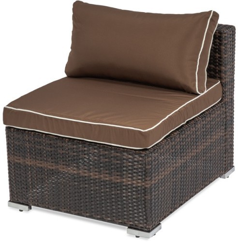 Комплект мебели обеденный угловой ЛАГУНА коричневый на 8-9 персон со столом 200х90 из искусственного ротанга