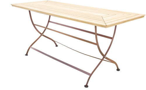 Обеденная зона серии TUYA (Туя) со столом 180х70 на 6 персон коричневого цвета из стали и дерева тика