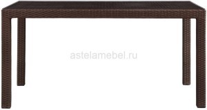 Стол обеденный SEOUL (СЕУЛ) 150х80 темно-коричневый из искусственного ротанга