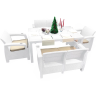 Комплект мебели YALTA FAMILY SET (Ялта) белый из пластика под искусственный ротанг