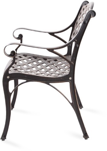 Кресло обеденное серии LION (Лион) бронзового цвета из литого алюминия