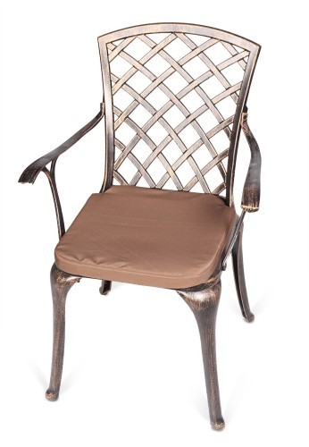 Кресло обеденное серии SEDONA (Седона) бронзового цвета из литого алюминия