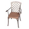 Кресло обеденное серии SEDONA (Седона) бронзового цвета из литого алюминия