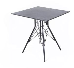Стол обеденный КОНТЕ размером 70х70 серый гранит из HPL и стали