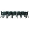 Комплект обеденной группы SIMPHONY (Симфония) + 12 стульев БАЛИ с большим раздвижным столом 166-322х95 пластиковый под фактуру ротанга
