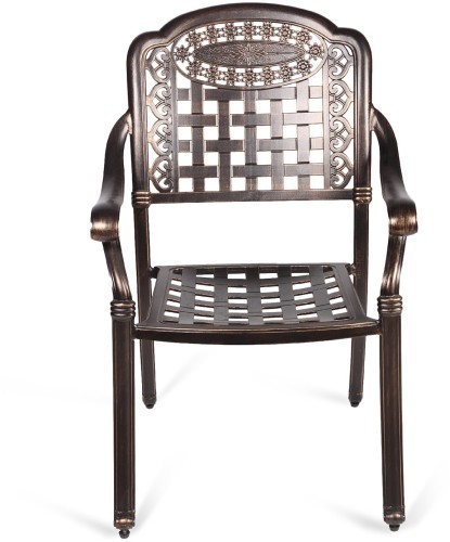 Кресло обеденное серии VOLCANO (Вулкан) бронзового цвета из литого алюминия