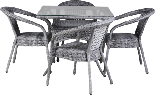 Стол обеденный 90х90 DECO (деко) серый из искусственного ротанга