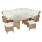 Комплект мебели угловой ORLANDO (Орландо) со столом 140х80 на 5 персон соломенный из искусственного ротанга
