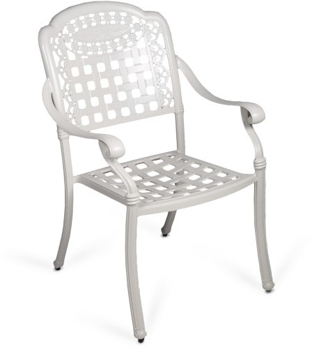 Кресло обеденное серии VOLCANO (Вулкан) белого цвета из литого алюминия