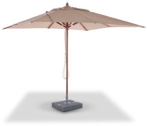 Зонт для кафе ДЖУЛИЯ 3х3 уличный с механизмом складывания на центральной опоре из дерева