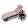 Комплект мебели КАПРИ коричневый 2 шезлонга с матрасом и столиком из иск. ротанга