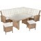 Комплект мебели угловой ORLANDO (Орландо) со столом 140х80 на 7 персон соломенный из искусственного ротанга