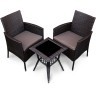Комплект мебели ДЖУКА коричневый на 2 персоны со столиком из искусственного ротанга