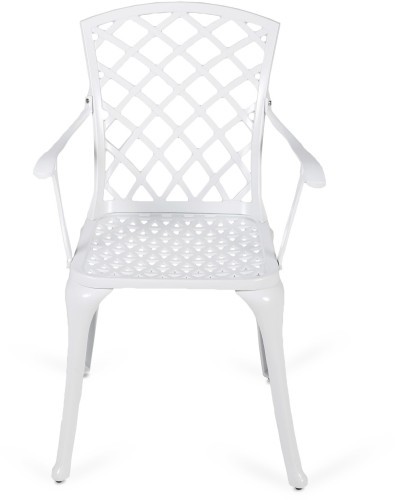 Кресло обеденное серии SEDONA (Седона) белого цвета из литого алюминия