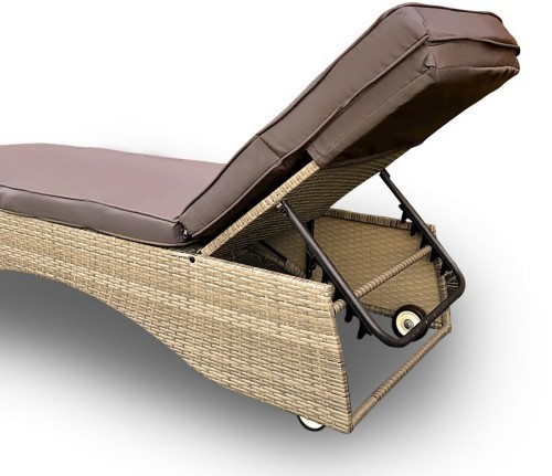 Комплект мебели шезлонг ПРЕСТИЖ бежевый со столиком из искусственного ротанга