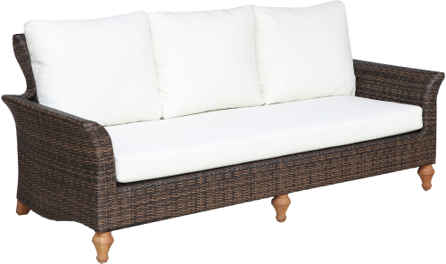Лаунж зона серии BLANCA (Бланка) на 5 персон с трехместным диваном коричневого цвета из плетеного искусственного ротанга
