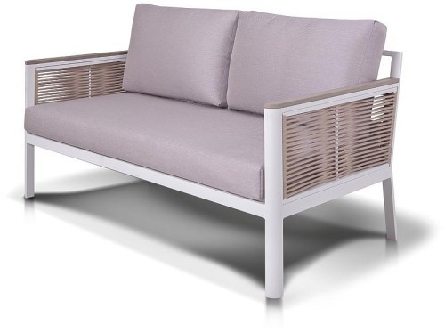 Комплект мебели САН РЕМО на 4 персоны со столом 150х80х65 бежевый плетеный из роупа веревочной нити