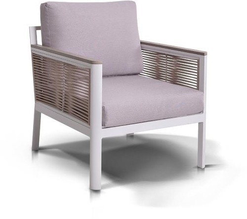 Комплект мебели САН РЕМО на 4 персоны со столом 150х80х65 бежевый плетеный из роупа веревочной нити