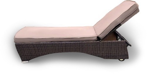 Комплект мебели шезлонг ПРЕСТИЖ коричневый со столиком из искусственного ротанга